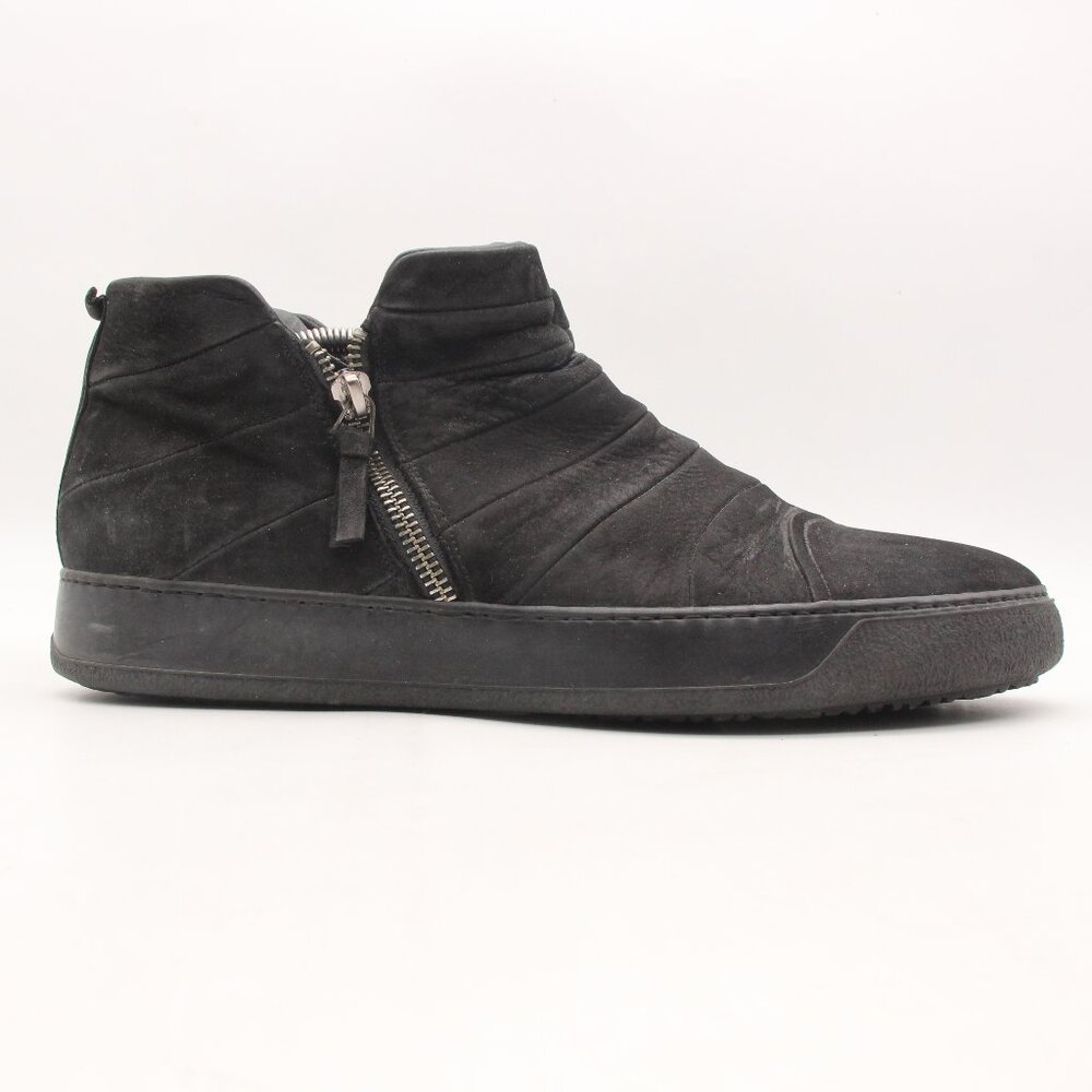 Bruno Bordese Men's EU 43 Mid Top Sneakers Shoes Black Zip Shoes Casual Italy